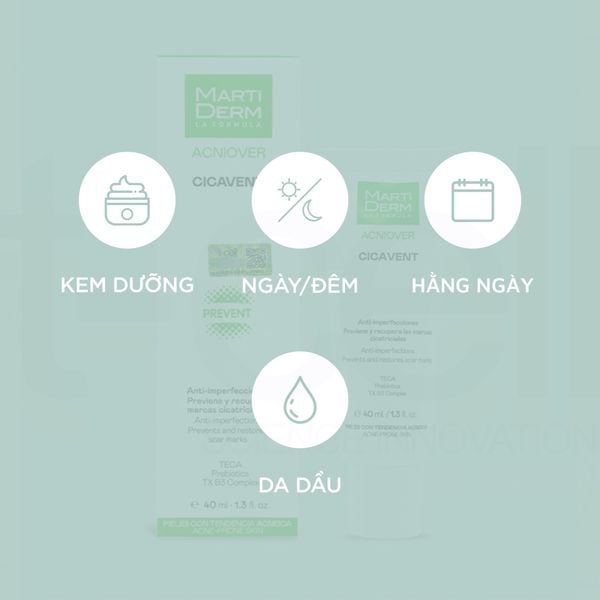  Kem Dưỡng Giảm Mụn & Mờ Vết Thâm - MartiDerm Acniover Cicavent (40ml) 
