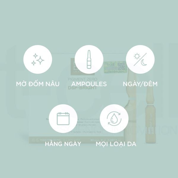  Ampoule Dưỡng Sáng Đều Màu Da, Giảm Đốm Sắc Tố - MartiDerm Pigment Zero DSP Bright 