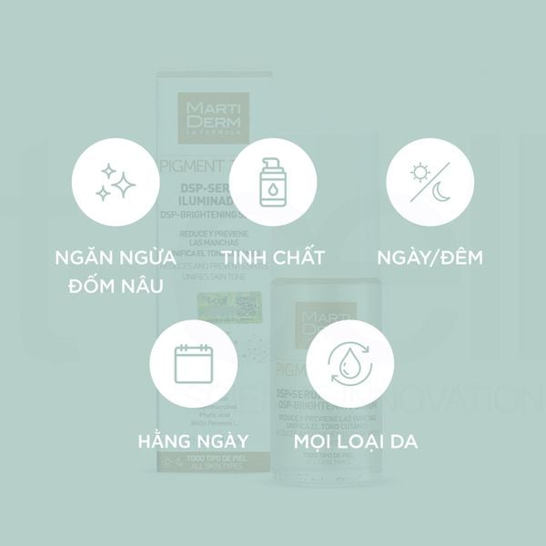  Tinh Chất Làm Sáng Da, Mờ Thâm, Duy Trì Sau Điều Trị Hydroquinone - MartiDerm Pigment Zero DSP Serum Illuminator (30ml) 