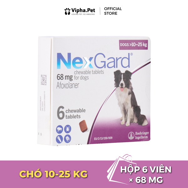 NEXGARD - Viên nhai phòng & trị ve, rận, bọ chét, ghẻ demodex, sarcoptes dành cho chó size L (10-25kg)