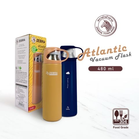Bình giữ nhiệt Inox 304 ZEBRA Atlantic 480ml - 112630 || Atlantic stainless steel vacuum bottle 480ml - 112630
