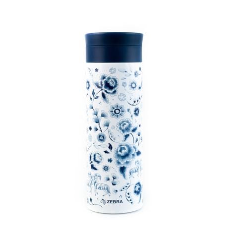 Bình Giữ Nhiệt Inox Kim Mã Thịnh Vượng kèm lọc trà 450ml - Lộc Phát Collection - 112906 ||  Oriental Blue - Stainless steel vacuum flask 450 ml - Loc Phat Collection - 112906