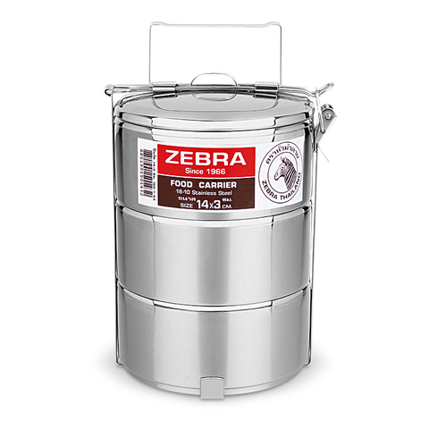Camen Inox Zebra 14cm 3 ngăn - 150143 || 3-compartment stainless steel mess kit 14cm - 150143
