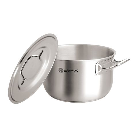 Nồi Inox Estio Pro 3 đáy nắp Inox 20cm - 162232 ||  Estio Pro 3-layer-bottom Stainless Steel Pot with stainless steel lid 20cm 3.7L 162232