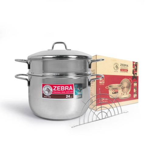 Nồi xửng Inox Extra Infinity 3 đáy, 24cm, 6.2L (kèm vỉ chiên) - 163641