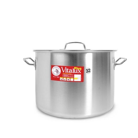 Nồi hầm Inox Vitalux 3 đáy nắp Inox 32x23cm 18L - 171316 || Vitalux 3-layer-bottom stockpot with stainless steel lid 32x23cm - 171316
