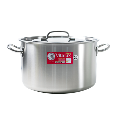 Nồi hầm Inox Vitalux 3 đáy nắp Inox 36x22cm - 171318 || Vitalux 3-layer-bottom stockpot with stainless steel lid 36x22cm - 171318