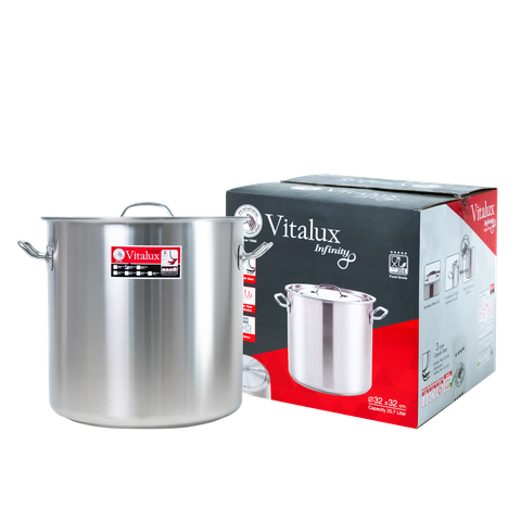 Nồi hầm cao 3 đáy Vitalux Infinity 32x32cm, 25.7L - 171340 || Vitalux Infinity 3-layer-bottom stockpot 32x32cm, 25.7L - 171340