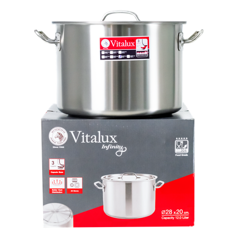 Nồi hầm 3 đáy Vitalux Infinity 28x20cm, 12L - 171346 || Vitalux Infinity 3-layer-bottom stockpot 28x20cm, 12L - 171346