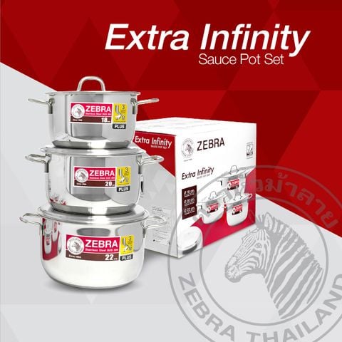 Bộ nồi 3 đáy Extra Infinity (0.6mm) 18cm - 20cm - 22cm - 180827 || Extra Infinity 3-layer-bottom cookware set (0.6mm) 18cm - 20cm - 22cm