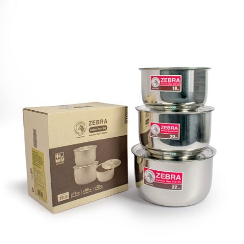 Bộ 3 thố Inox 304 Zebra Indian  - 183102