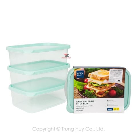 Bộ 3 hộp nhựa Chef Box 1,05L - 6073/3 || Set of 3 plastic food containers 1.05L - 6073/3