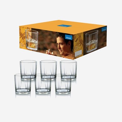 Bộ 6 ly thủy tinh Pyramid rock 260ml - 5B0230906G0000 || Set of 6 Pyramid rock glasses 260ml - 5B0230906G0000