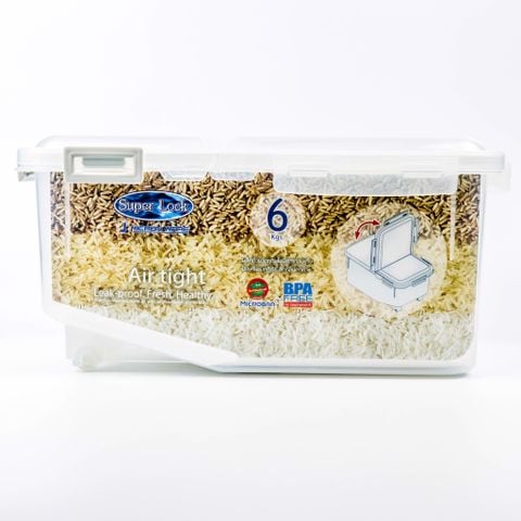 Thùng nhựa đựng gạo 6Kg - 225x375x170mm - 6044 || Plastic Rice Storage Container 6Kg - 225x375x170mm - 6044