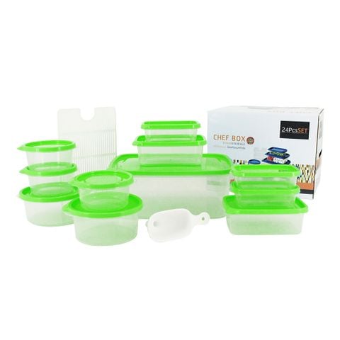 Bộ hộp nhựa chef box 24 món - 6075/24 || Set of 24 plastic containers - 6075/24