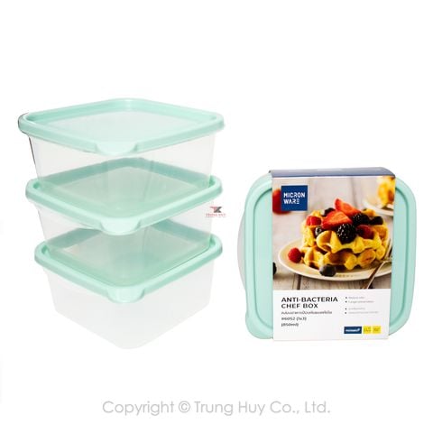 Bộ hộp nhựa 850ml 3 món - 6052/3 || Set of 3 plastic food containers 850ml - 6052/3