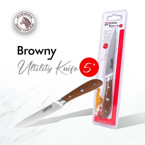 Dao Inox Zebra Browny Utility cán gỗ 5” - 990630