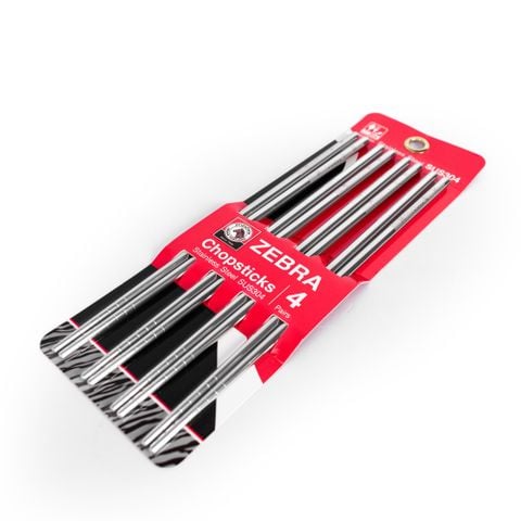 Bộ 4 đôi đũa Inox 304 Zebra 23.5cm - 999005