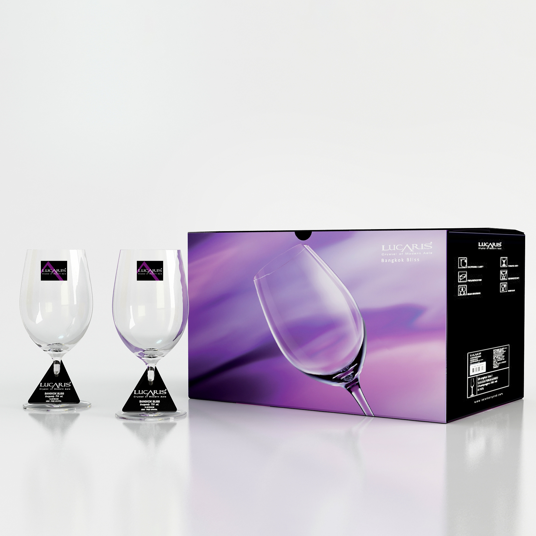 Giới thiệu về sản phẩm LY PHA LÊ BANGKOK AQUA 365ML Tô Thủy Tinh PAIR PARADIS 4.5/8 - BT11