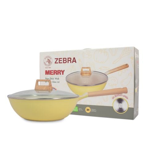 Chảo chống dính ZEBRA vân đá 3 đáy nắp kính 30cm - 974103