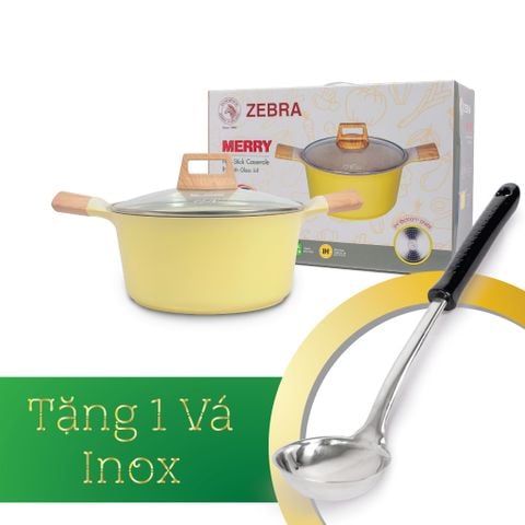 Nồi chống dính ZEBRA vân đá 3 đáy nắp kính 24cm - 973101