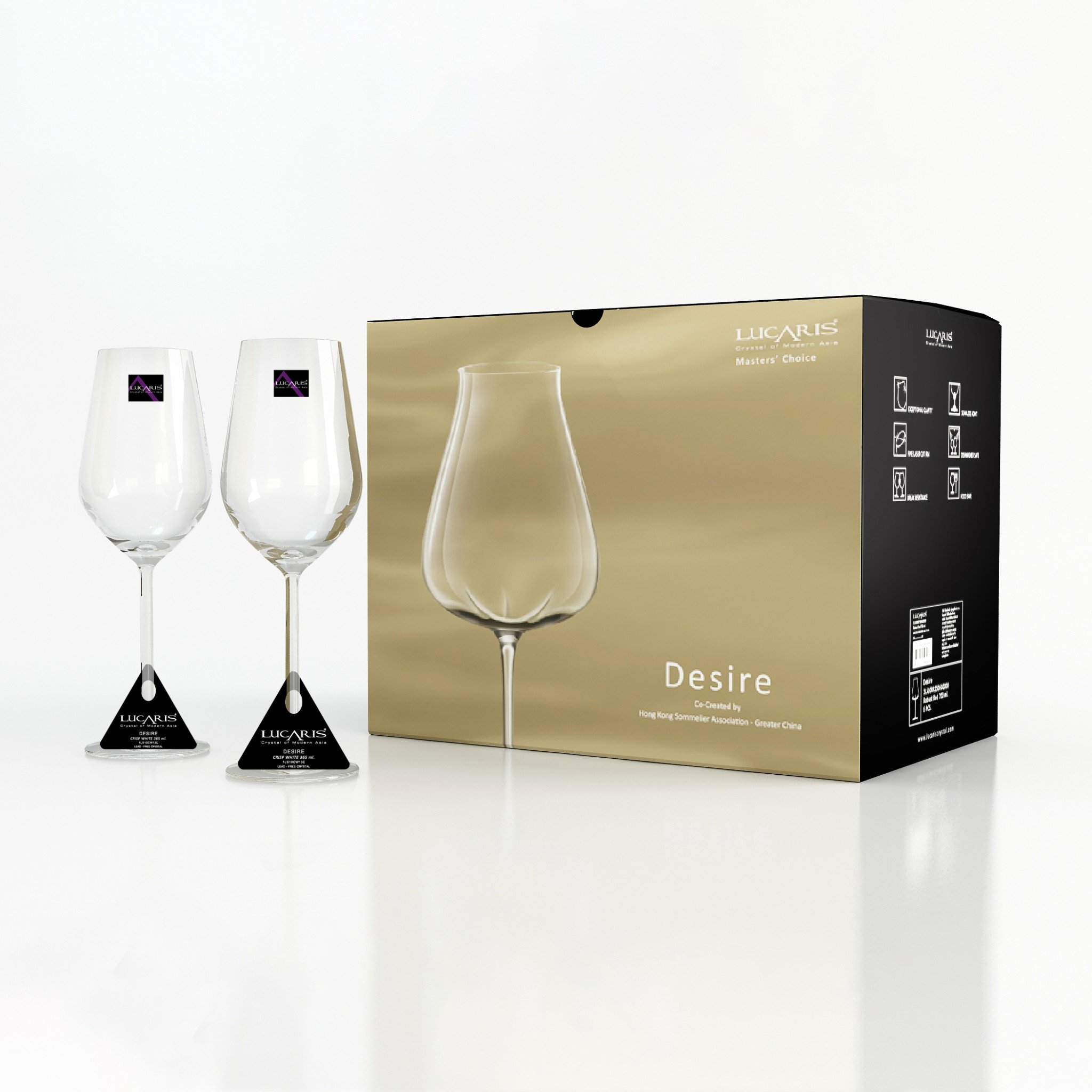 Giới thiệu về sản phẩm Bộ 6 Ly Pha Lê Desire Crisp White 365ml Tô Thủy Tinh PAIR PARADIS 4.5/8 - BT11