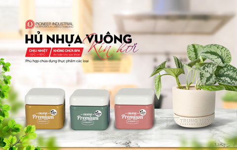 Hộp nhựa vuông kín hơi Pioneer 900ml - PN3126A-PS