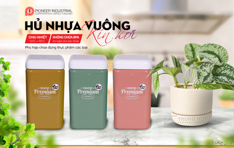 Hộp nhựa vuông kín hơi Pioneer 1900ml - PN3128A-PS