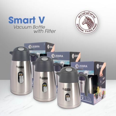 Bình giữ nhiệt Inox Smart V Zebra có Lọc trà || Zebra Smart V stainless steel vacuum flask with Tea Filter