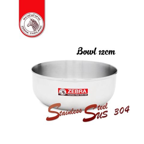 Thố Inox 304 ZEBRA 12cm - 111012 ||  Stainless steel soup bowl 12cm - 111012