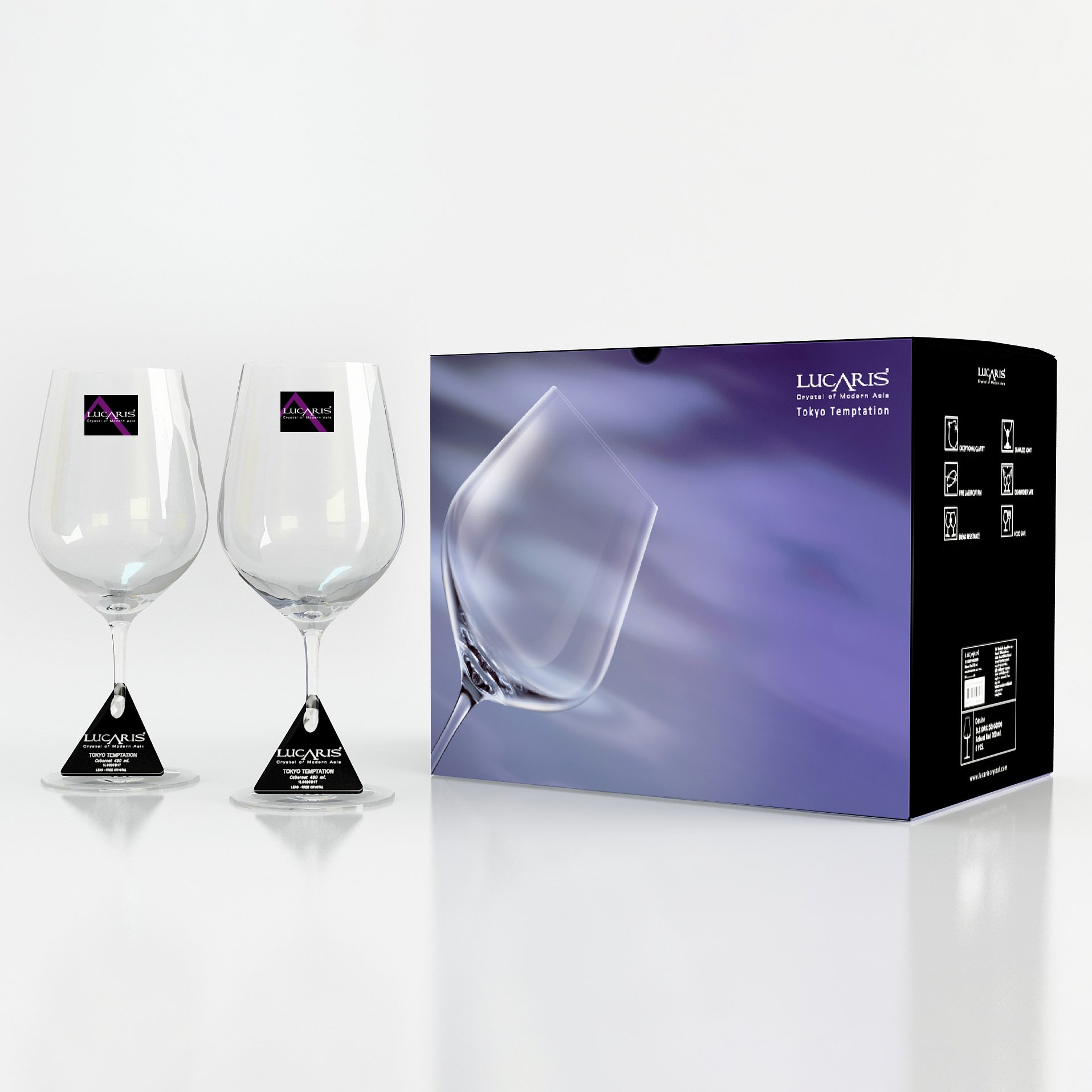 Giới thiệu về sản phẩm LY PHA LÊ TOKYO BORDEAUX 625ML Tô Thủy Tinh PAIR PARADIS 4.5/8 - BT11