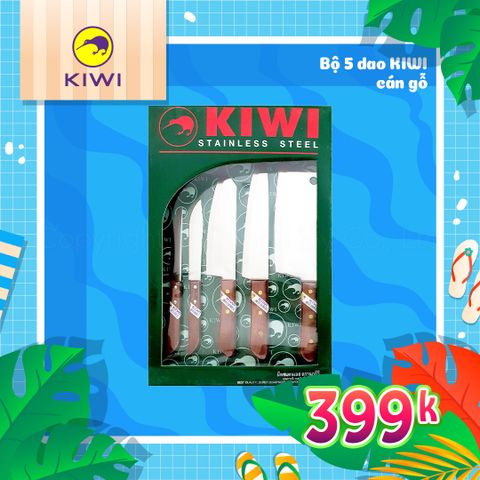 Bộ 5 dao kiwi cán gỗ tiện lợi W5W || Set of 5 Kiwi knives with wood handle W5W