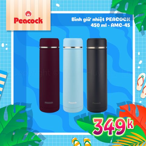 Bình giữ nhiệt Peacock 450ml - AMC-45 || Peacock Vacuum Bottle 450ml - AMC-45