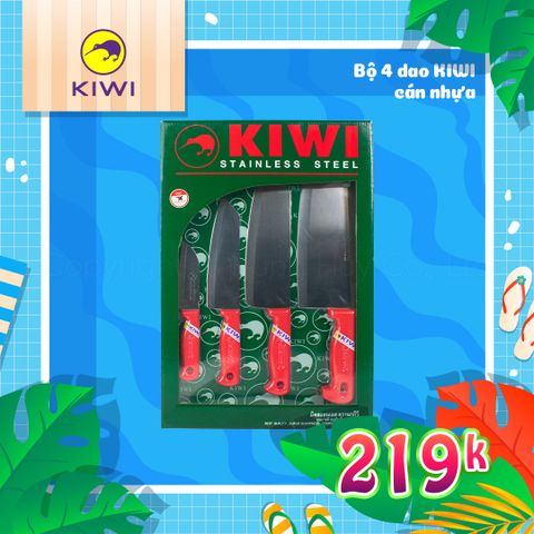 Bộ 4 dao Kiwi cán nhựa tiện lợi W4P || Set of 4 Kiwi knives with plastic handle W4P
