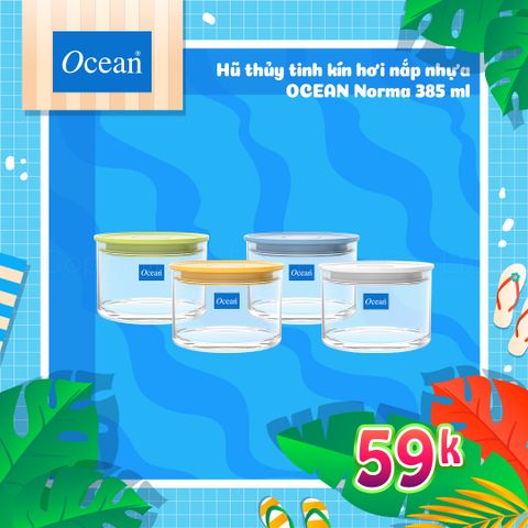 Hũ thủy tinh kín hơi Ocean nắp nhựa Norma 385ml