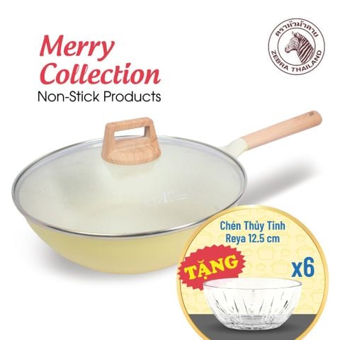 Chảo chống dính ZEBRA vân đá 3 đáy nắp kính 30cm - 974103