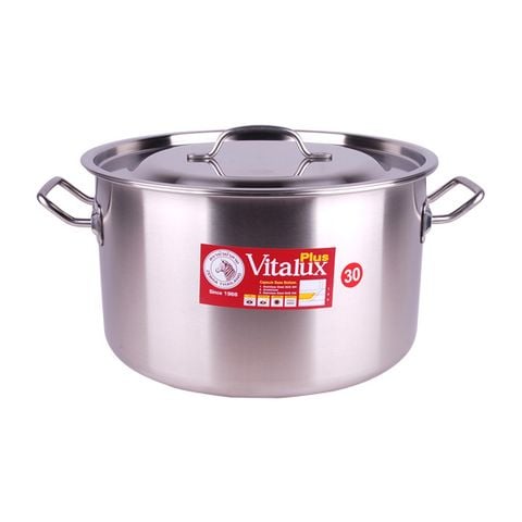 Nồi hầm Inox Vitalux 3 đáy nắp Inox 30x18cm 18.5L - 171312 || Vitalux 3-layer-bottom stockpot with stainless steel lid 30x18cm 18.5L - 171312