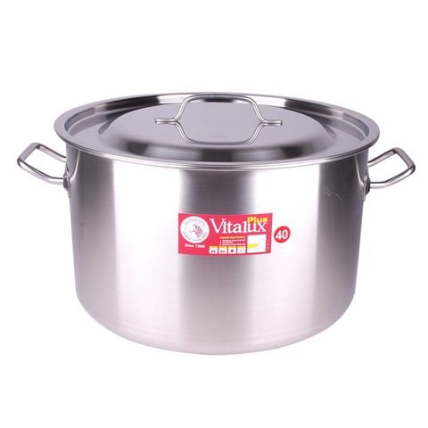 Nồi hầm Inox Vitalux 40x25cm nắp Inox 31L - 171322 || Vitalux  3-layer-bottom stockpot with stainless steel lid 40x25cm 31L - 171322