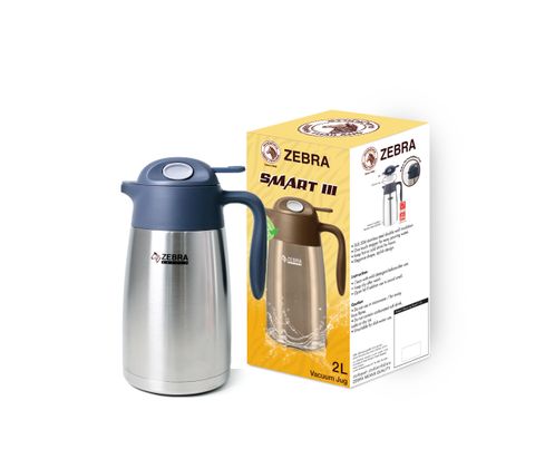 Bình giữ nhiệt Inox Zebra Smart III 2L - 112950 || Zebra Smart III stainless steel vacuum flask with spout and handle 2L - 112950