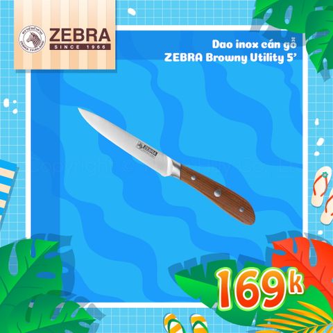 Dao Inox Zebra Browny Utility cán gỗ 5” - 990630