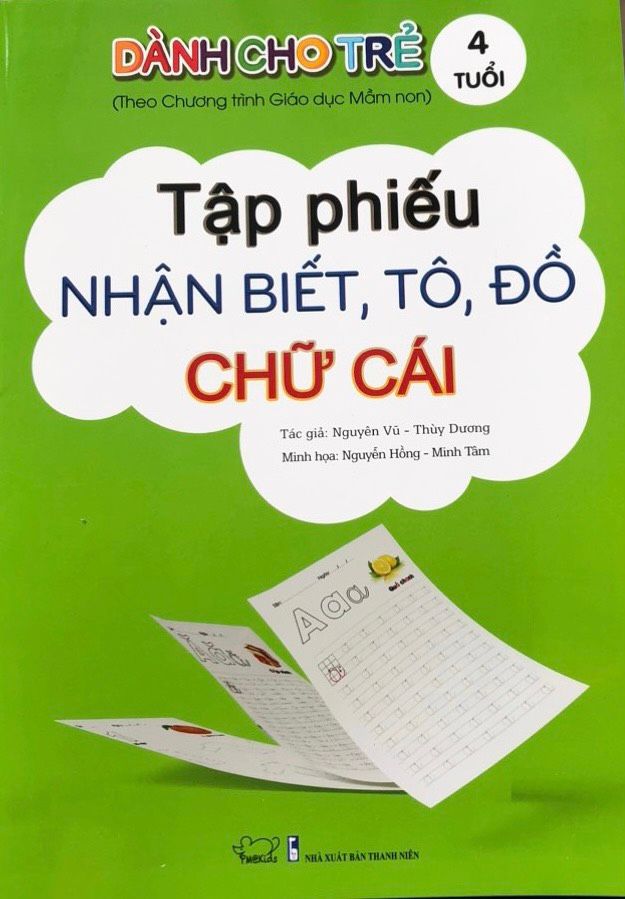 Tập phiếu nhận biết tô, đồ, chữ cái