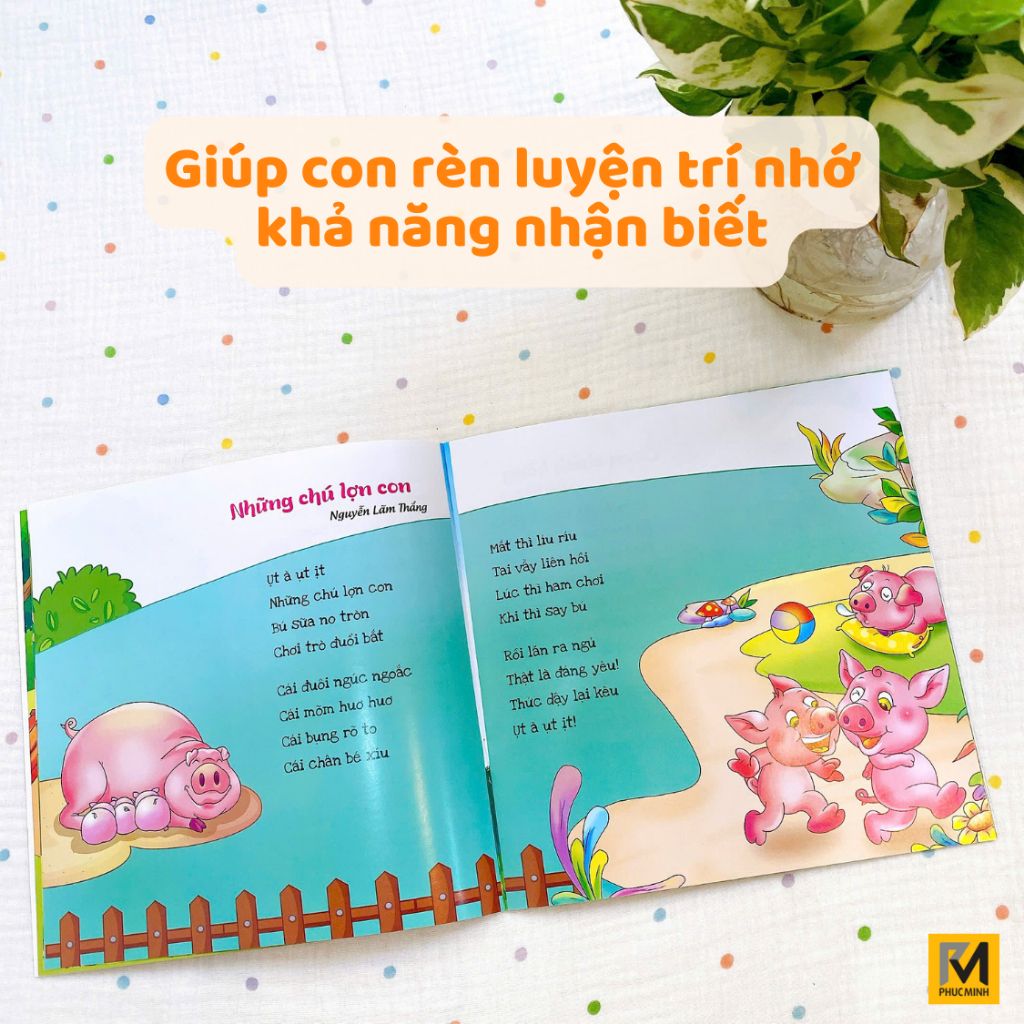 Sách Cho Bé - Bài thơ - Bài hát - Câu đố: Chủ đề Loài vật - Cho bé mầm non 2-6 tuổi