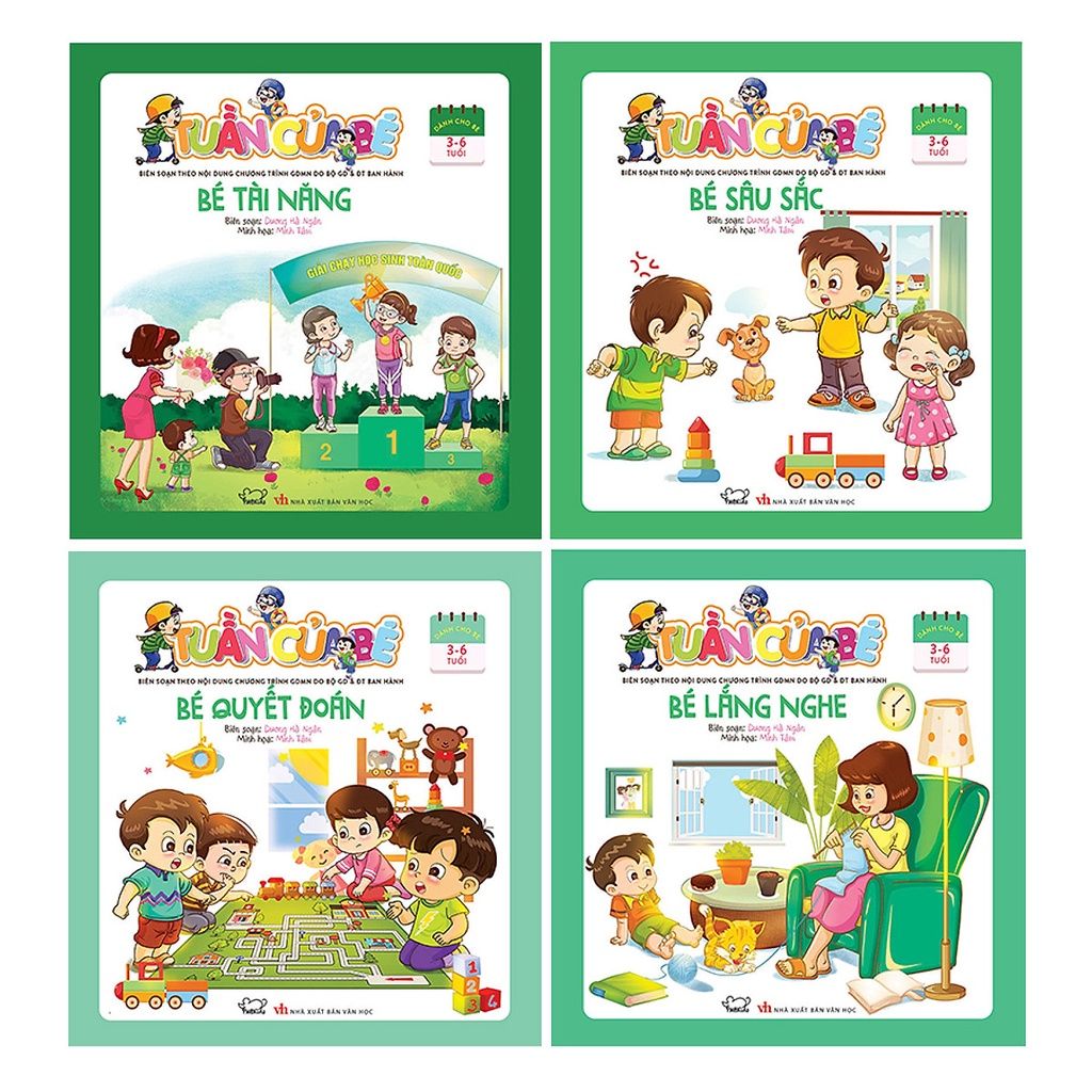 Sách - Rèn Luyện Tính Cách Cho Bé 3-6 tuổi - Bé quyết đoán, lắng nghe, sâu sắc, tài năng - Tuần của bé tháng 10