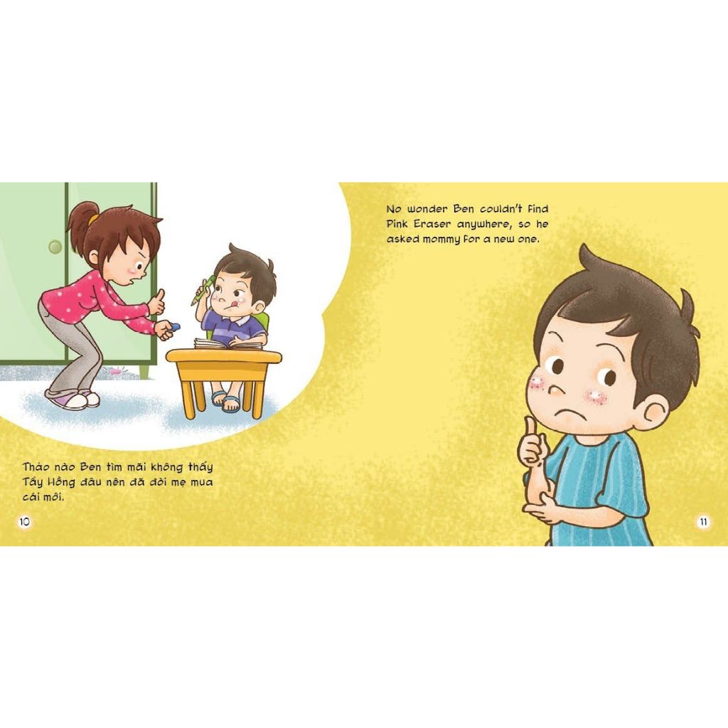 Sách Cho Bé Song Ngữ Anh - Việt - Bút, Tẩy, Thước... Cậu ở đâu? - Cuộc phiêu lưu trong những giấc mơ