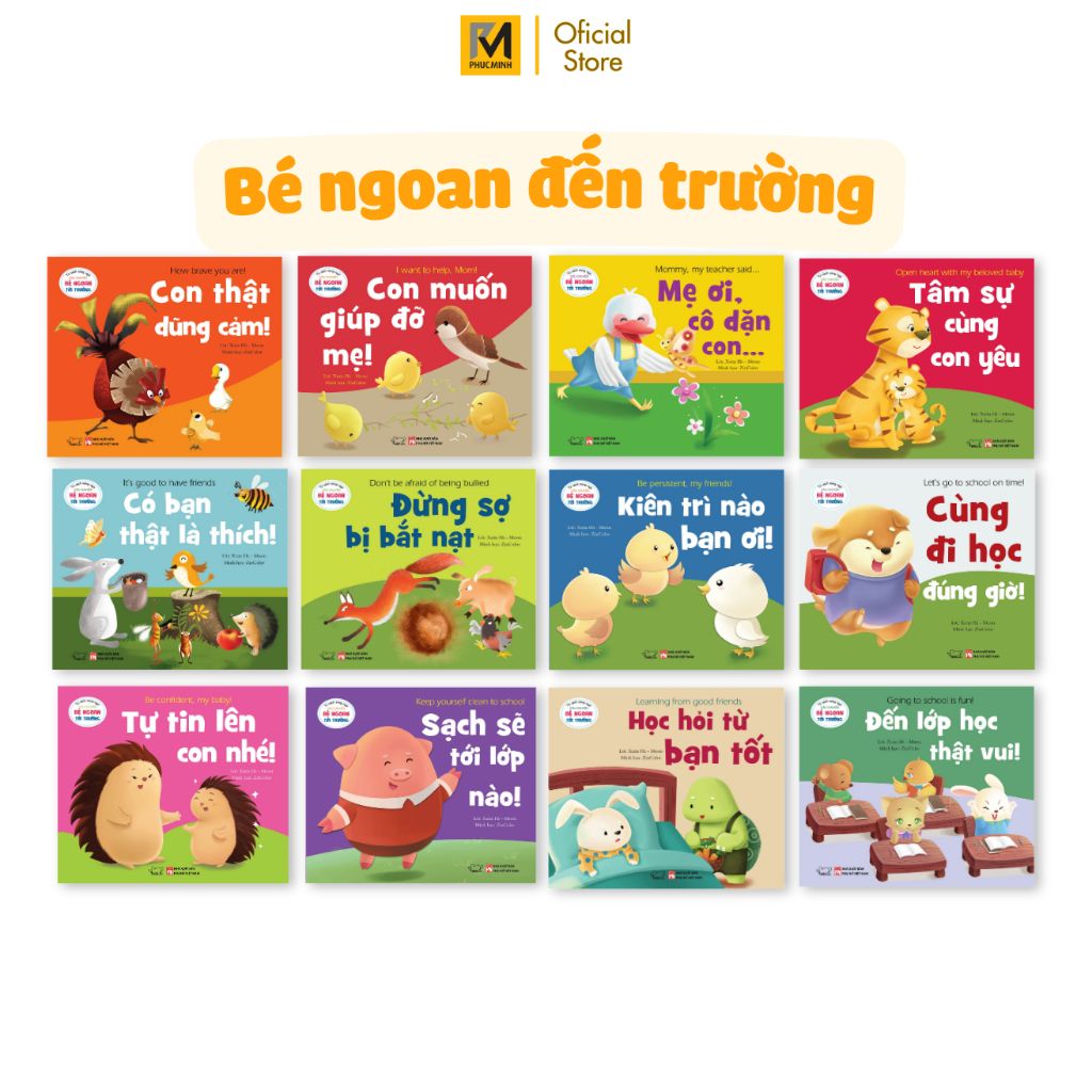 Sách Cho Bé - Kiên Trì Nào Bạn Ơi Bộ Bé Ngoan Tới Trường (Phuc Minh Books)