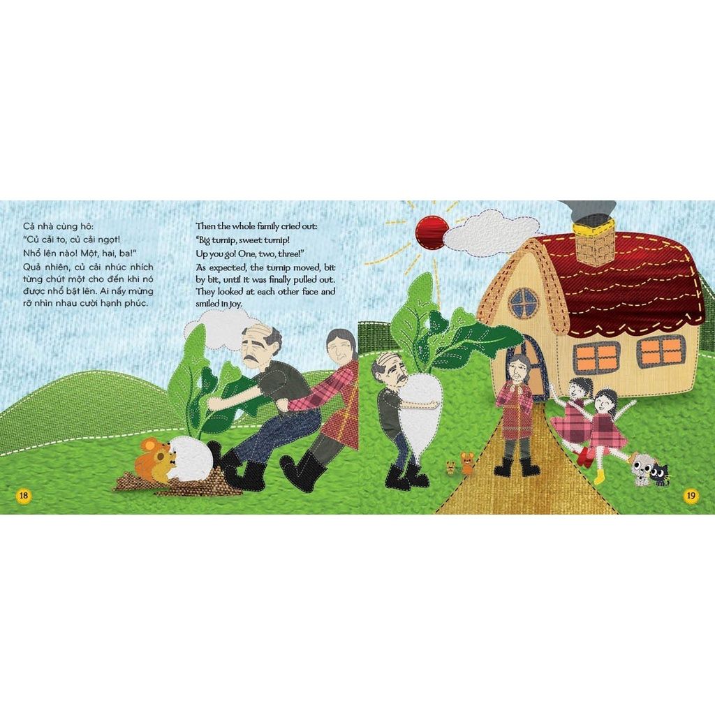 Sách Truyện Cổ tích Thế Giới Cho Bé - Nhổ Củ Cải - Song Ngữ Anh - Việt