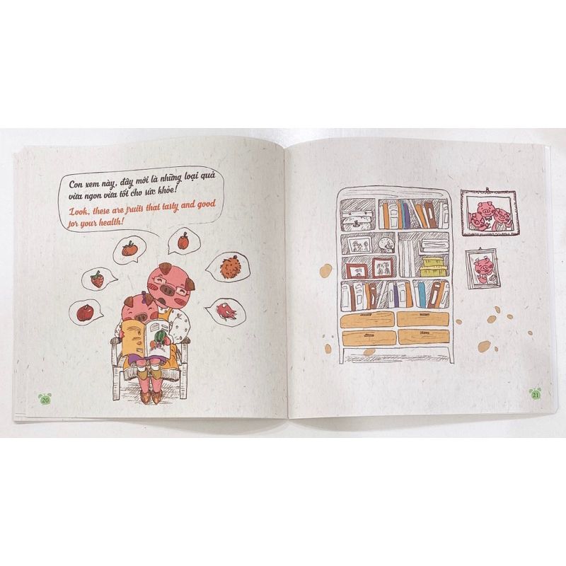 Sách Cho Bé - Rèn Luyện Thói Quen Tốt - Biết Lắng Nghe Nhé, Lợn Hồng (song ngữ Anh - Việt)