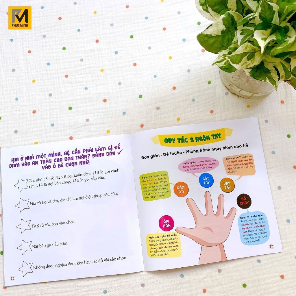 Sách Cho Bé - Để An Toàn Khi Ở Nhà Một Mình - Kĩ Năng Tự Bảo Vệ Mình - Phúc Minh Books