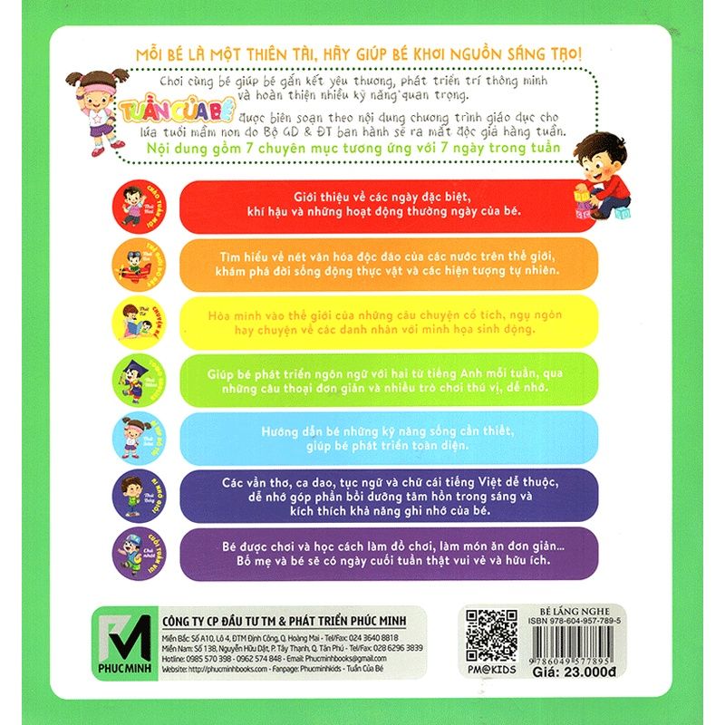 Sách - Rèn Luyện Tính Cách Cho Bé 3-6 tuổi - Bé quyết đoán, lắng nghe, sâu sắc, tài năng - Tuần của bé tháng 10