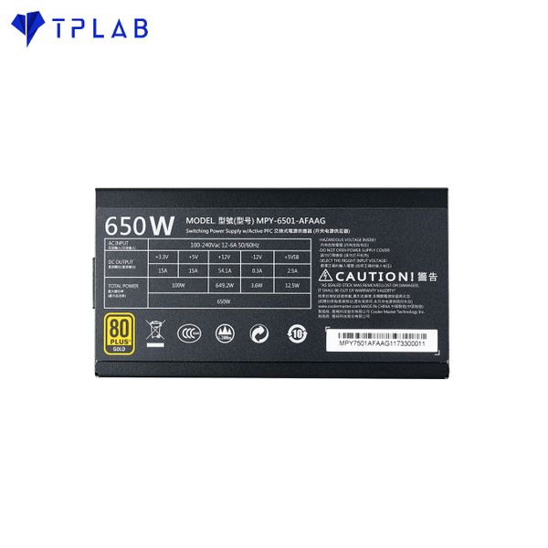  (650W) Nguồn Cooler Master MWE 650 80 Plus Gold Full Modular (MPY-6501-AFAAG) 